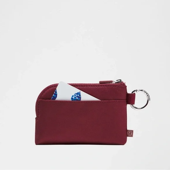 NWT Lululemon Burgundy clip-able Coin Pouch and 3pc hair tie bundle - Picture 4 of 5
